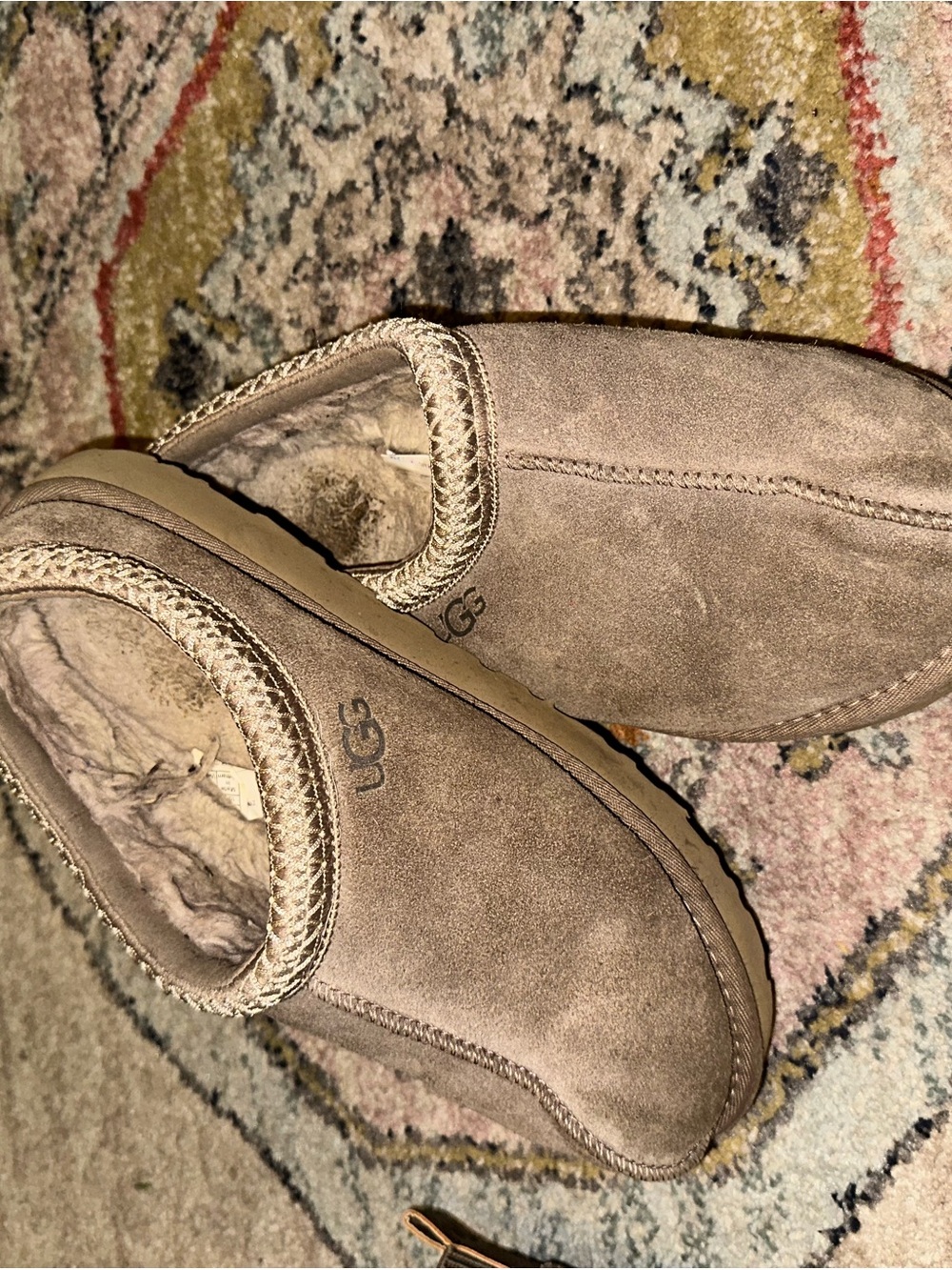 UGG Chestnut Suede Slip-On Shearling Clog